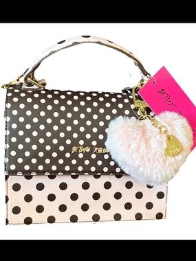 Betsey Johnson “XO My Love" Polka Dot Crossbody Bag NWT